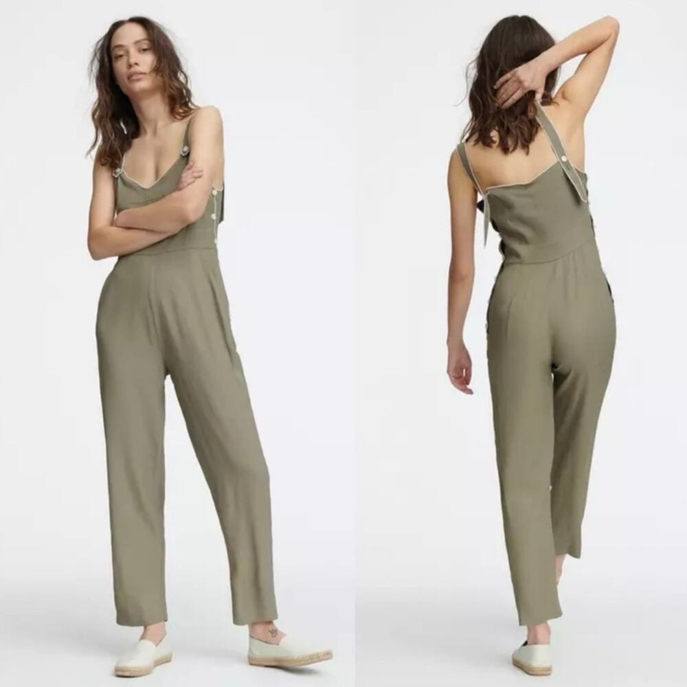 Rag & Bone Tia Tank Jumpsuit In Light Olive Size … - image 1